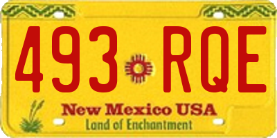 NM license plate 493RQE
