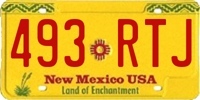 NM license plate 493RTJ