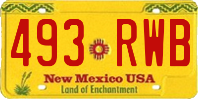 NM license plate 493RWB