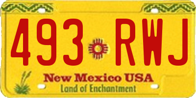 NM license plate 493RWJ