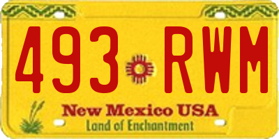 NM license plate 493RWM
