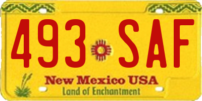 NM license plate 493SAF