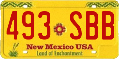 NM license plate 493SBB