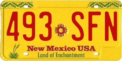 NM license plate 493SFN