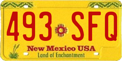 NM license plate 493SFQ
