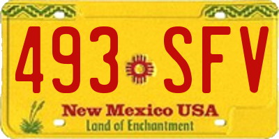 NM license plate 493SFV