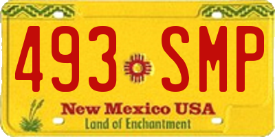 NM license plate 493SMP