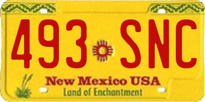 NM license plate 493SNC