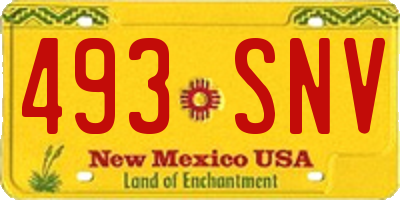 NM license plate 493SNV