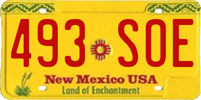NM license plate 493SOE