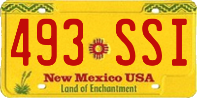 NM license plate 493SSI