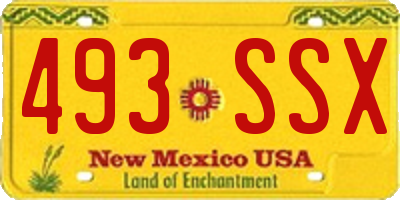 NM license plate 493SSX
