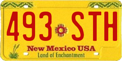 NM license plate 493STH