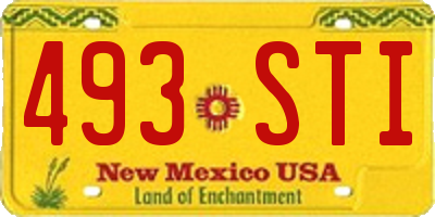 NM license plate 493STI