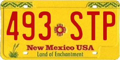 NM license plate 493STP