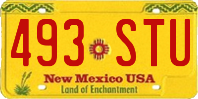 NM license plate 493STU