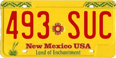 NM license plate 493SUC
