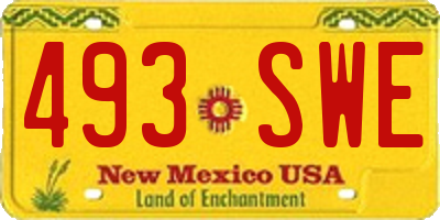NM license plate 493SWE