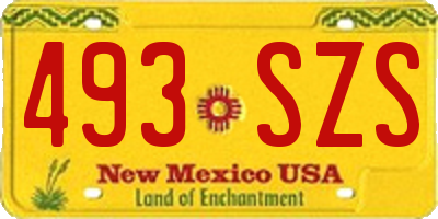 NM license plate 493SZS