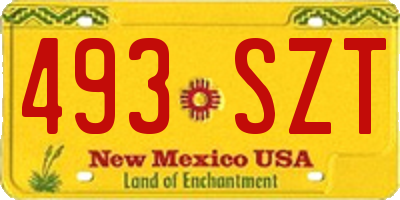 NM license plate 493SZT