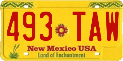 NM license plate 493TAW