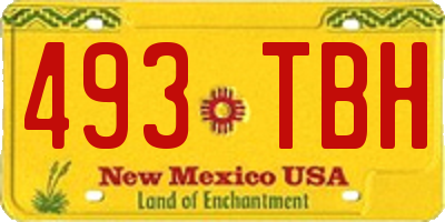 NM license plate 493TBH