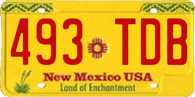 NM license plate 493TDB