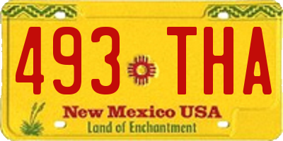 NM license plate 493THA