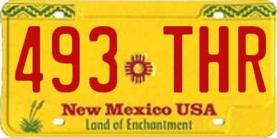NM license plate 493THR