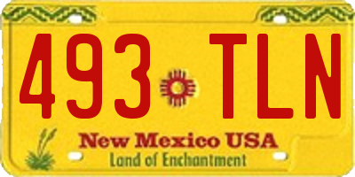 NM license plate 493TLN