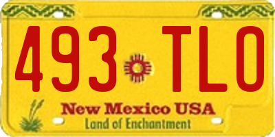 NM license plate 493TLO