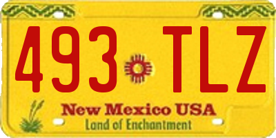 NM license plate 493TLZ