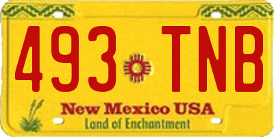 NM license plate 493TNB