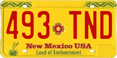 NM license plate 493TND