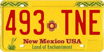 NM license plate 493TNE
