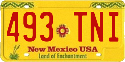 NM license plate 493TNI