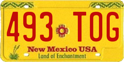 NM license plate 493TOG