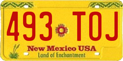 NM license plate 493TOJ