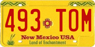 NM license plate 493TOM