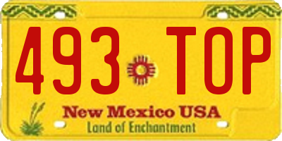 NM license plate 493TOP