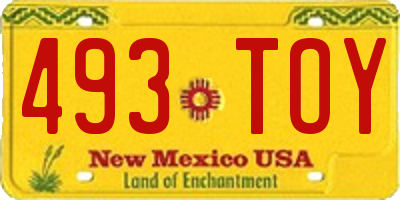 NM license plate 493TOY