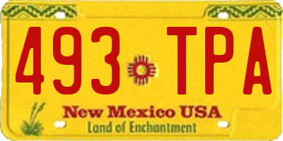 NM license plate 493TPA