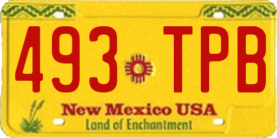 NM license plate 493TPB