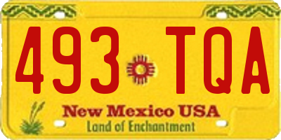 NM license plate 493TQA