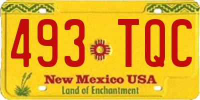 NM license plate 493TQC