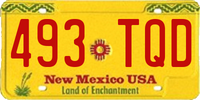 NM license plate 493TQD