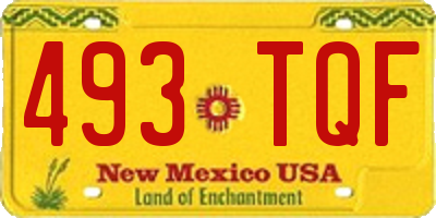 NM license plate 493TQF