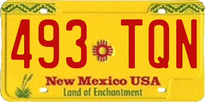 NM license plate 493TQN