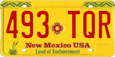 NM license plate 493TQR