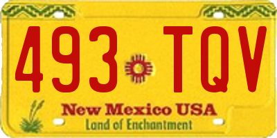 NM license plate 493TQV